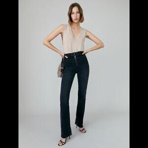 Reformation Peyton Zip Ultra High Rise Bootcut Jeans Solana Size 27